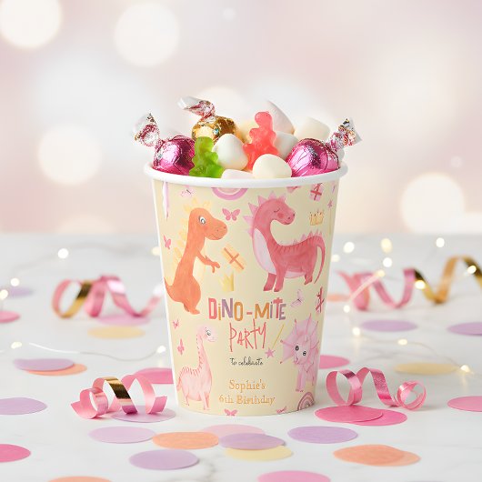 ディノミートピンクディノ誕生日パーティー 紙コップ