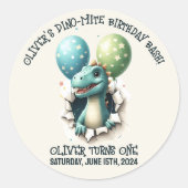 ディノミート誕生日バッシュ ラウンドシール (正面)