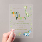 ディノミート1歳の誕生日パーティー アクリル招待状 (インサイチュ (ポータブル))