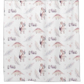 ディノモダン恐竜のパターン シャワーカーテン (正面)