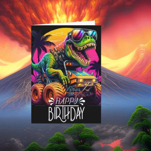ディノモンスタートラックハッピーバースデー カード