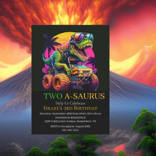 ディノモンスタートラックパーティの招待状 招待状