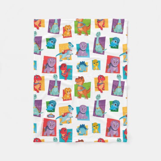 ディノランチパターン フリースブランケット (正面)