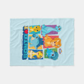 ディノランチ | おもしろいとカラフル恐竜 フリースブランケット (正面(横))