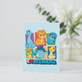 ディノランチ | おもしろいとカラフル恐竜 ポストカード (スタンド正面)