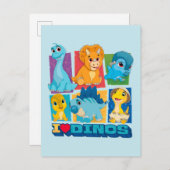 ディノランチ | おもしろいとカラフル恐竜 ポストカード (正面/裏面)