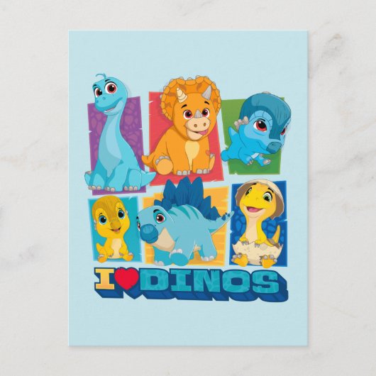 ディノランチ | おもしろいとカラフル恐竜 ポストカード (正面)