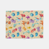 ディノランチ | 恐竜の冒険パターン フリースブランケット (正面(横))