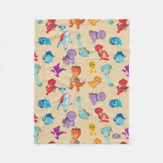 ディノランチ | 恐竜の冒険パターン フリースブランケット (正面)