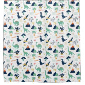 ディノランドホワイト シャワーカーテン (正面)