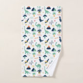 ディノランドホワイト バスタオルセット (ハンドタオル)