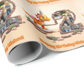 ディノリトルドラゴン | フォトビッグナンバー2回目の誕生日 ラッピングペーパー (ロールコーナー)