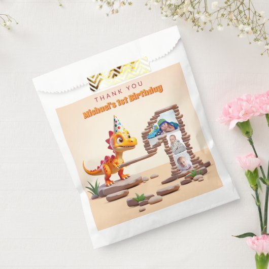 ディノリトルドラゴン | 誕生日1回目のビッグナンバー写真 フェイバーバッグ (封をした状態)