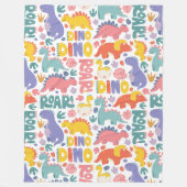 ディノロールおもしろいパターン フリースブランケット (正面)