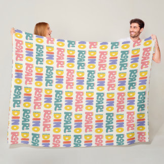 ディノロール文字パターン フリースブランケット