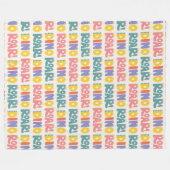 ディノロール文字パターン フリースブランケット (正面(横))