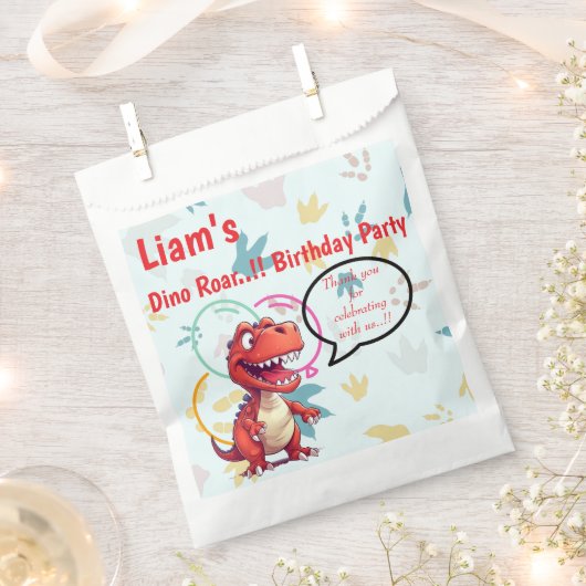 ディノロール誕生日パーティー フェイバーバッグ (クリップ留めされた状態)