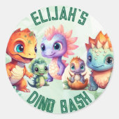 ディノロール誕生日 ラウンドシール (正面)