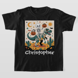 ディノ不気味ライダー – ミイラTレックスのスケルトン Tシャツ