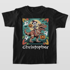 ディノ不気味ライダー – ミイラTレックスのスケルトン Tシャツ