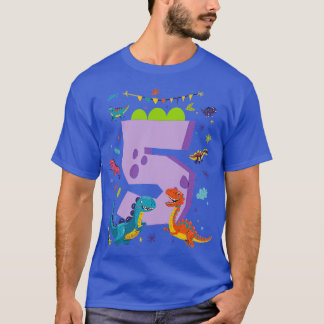 ディノ恐竜キッズ5誕生日5歳 Tシャツ