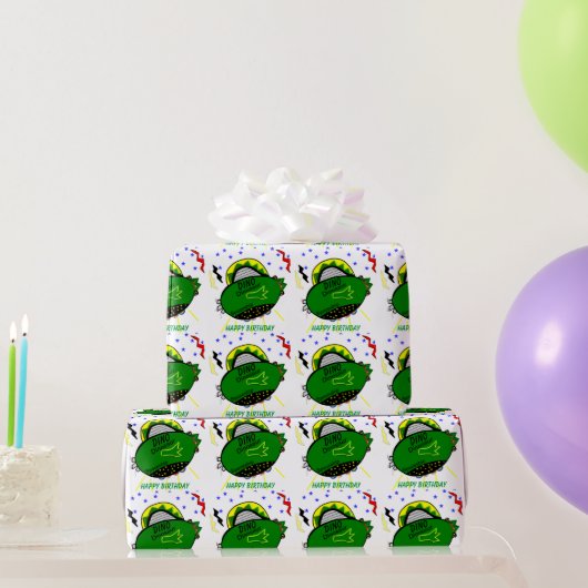 ディノ恐竜グリーンスペシフュージョンスターズ誕生日 ラッピングペーパー (パーティーギフト)