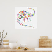 ディノ文字 ポスター (キッチン)