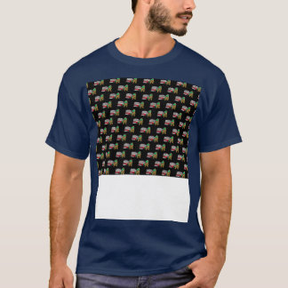 ディノ消防車の消防士のパターン Tシャツ