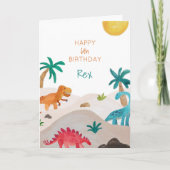 ディノ絵を描スカスタム誕生日 カード (正面)