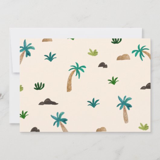 ディノ絵を描ス子供の誕生日パーティの招待状 招待状 (裏面)