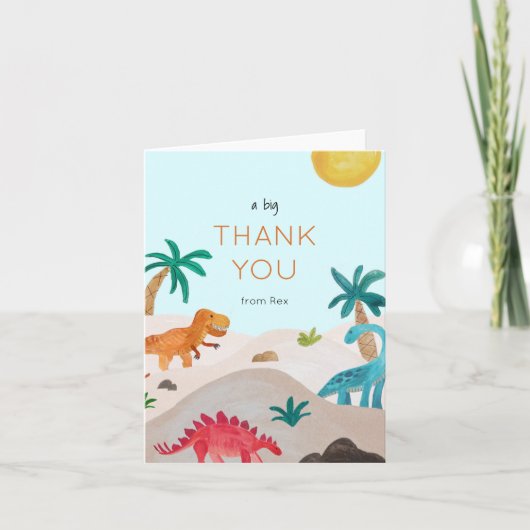 ディノ絵を描ス サンキューカード (正面)