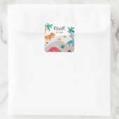 ディノ色彩の鮮やかスバースデーパーティー スクエアシール (バッグ)