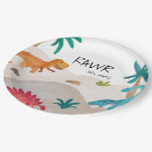 ディノ色彩の鮮やかスバースデーパーティー ペーパープレート (アングル)