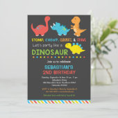 ディノ誕生日の招待状、恐竜招待状 招待状 (スタンド正面)