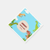 ディノ誕生日パーティナプキンス – 子供 スタンダードカクテルナプキン (角)