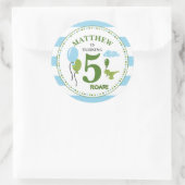 ディノ誕生日パーティーステッパーソナライズされたカー ラウンドシール (バッグ)