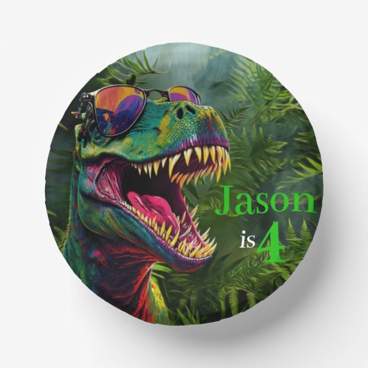 ディノ誕生日4歳 ペーパーボウル (正面)