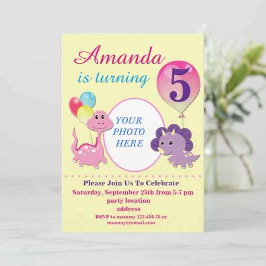 ディノ誕生日 招待状 (スタンド正面)