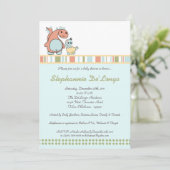 ディノ遊ス恐竜Tレックスベイビーシャワー招待状 招待状 (スタンド正面)