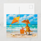 ディノ飛んでいるカイトアットビーチ シーズンポストカード (正面/裏面)