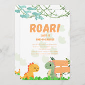 ディノ1年の誕生日カード 招待状 (正面/裏面)