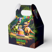 ディノ4つの恐竜の誕生日パーティーはテンプレートを好む フェイバーボックス (正面サイド)