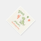ディノ4恐竜4歳のパーティー スタンダードカクテルナプキン (角)