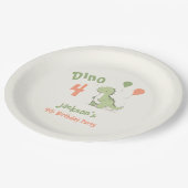 ディノ4恐竜4歳のパーティー ペーパープレート (アングル)