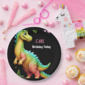 ディノ・ガール ペーパープレート (パーティー)