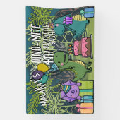 ディノ・ダニ・キッドの誕生日パーティー恐竜のバナー 横断幕 (縦)