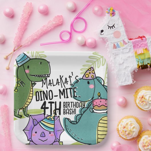 ディノ・ダニ・キッドの誕生日パーティー恐竜 ペーパープレート (パーティー)