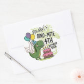 ディノ・ダニ・キッドの誕生日パーティー恐竜 ラウンドシール (封筒)