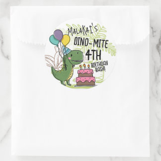 ディノ・ダニ・キッドの誕生日パーティー恐竜 ラウンドシール