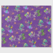 ディノ・ダニ・キッドの誕生日パーティー恐竜 ラッピングペーパー (フラット)